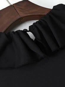 SHEIN Franclia This Is A New Autumn-Winter Style Long-Sleeved, Mid-Length Sequined Fishtail Dress For Ladies. It Is Elegant And Suitable For Both Daily Commutes And - Black - View 5