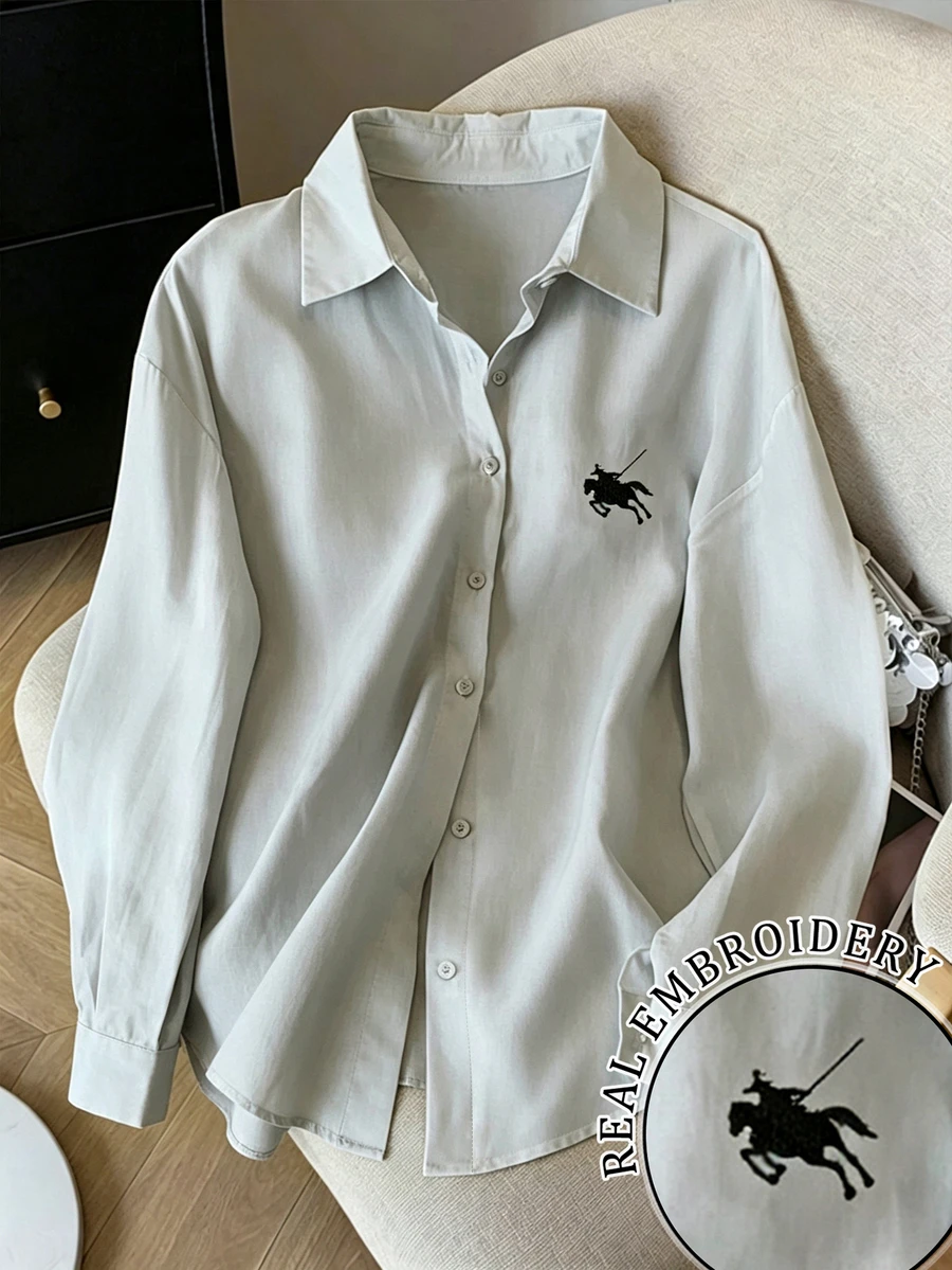 Resyla 女款標準版數位印花熱銷刺繡襯衫 - 彩色 - 查看 1