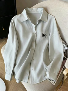 Resyla 女款標準版數位印花熱銷刺繡襯衫 - 彩色 - 查看 4