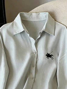 Resyla 女款標準版數位印花熱銷刺繡襯衫 - 彩色 - 查看 3