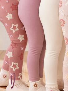 Baby Girl 3pcs Floral & Star Print Tights - White - View 5