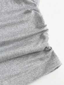 Sweetra Women's Halter 2 In 1 Short Sleeve Top, Casual Versatile Style For Daily Wear - Light Grey - View 5