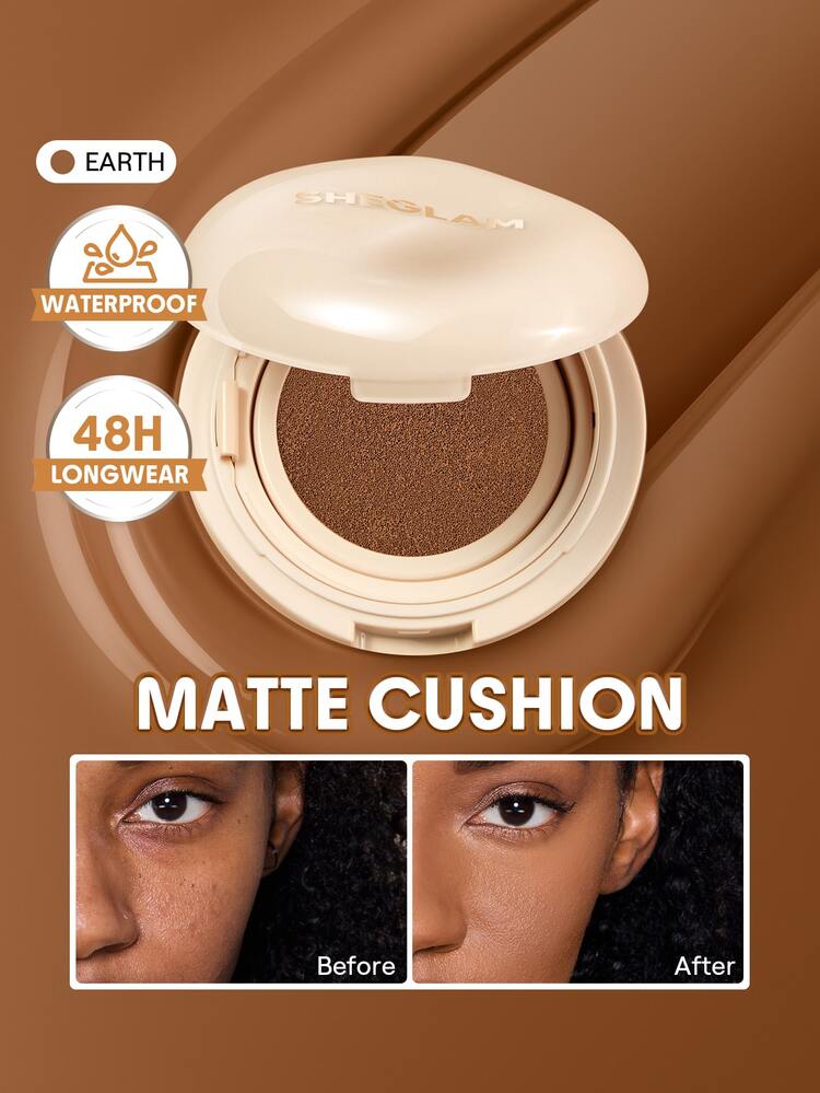 SHEGLAM Lock & Go Long-Lasting Cushion Foundation-Earth Brand Beauty Cosmetic Makeup For Women And Girls - Earth - View 1