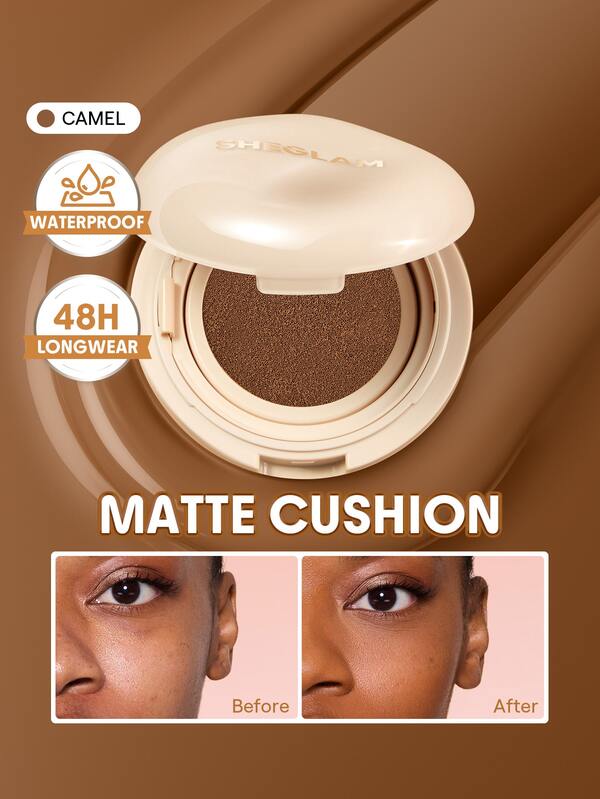 SHEGLAM Lock & Go Long-Lasting Cushion Foundation-Camel Brand Beauty Cosmetic Makeup For Women And Girls