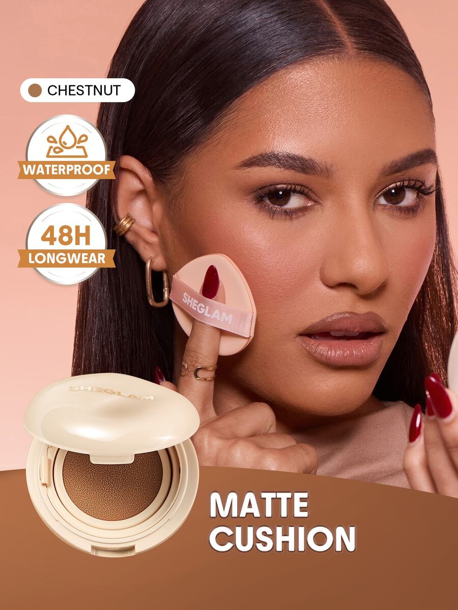 SHEGLAM Lock & Go Long-Lasting 氣墊粉餅-Chestnut 品牌美妝化妝品 適合女士與女孩 - Chestnut - 查看 1