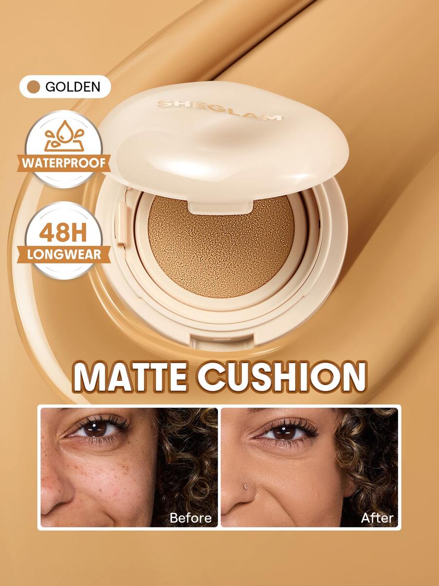 SHEGLAM Lock & Go Long-Lasting 氣墊粉餅-Golden 品牌美妝化妝品 適合女士與女孩 - Golden - 查看 1