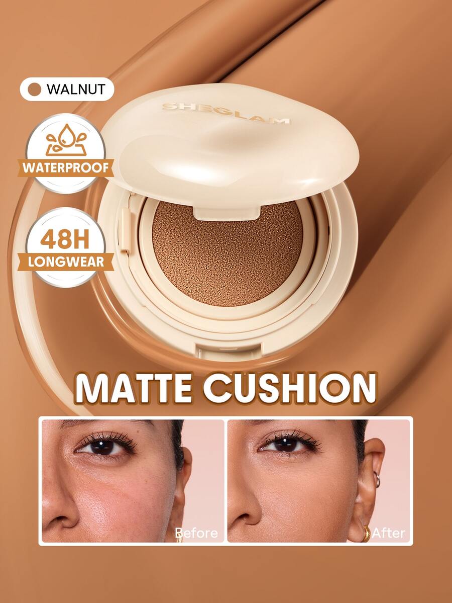 SHEGLAM Lock & Go Long-Lasting 氣墊粉餅-Walnut 品牌美妝化妝品 適合女士與女孩 - Walnut - 查看 1