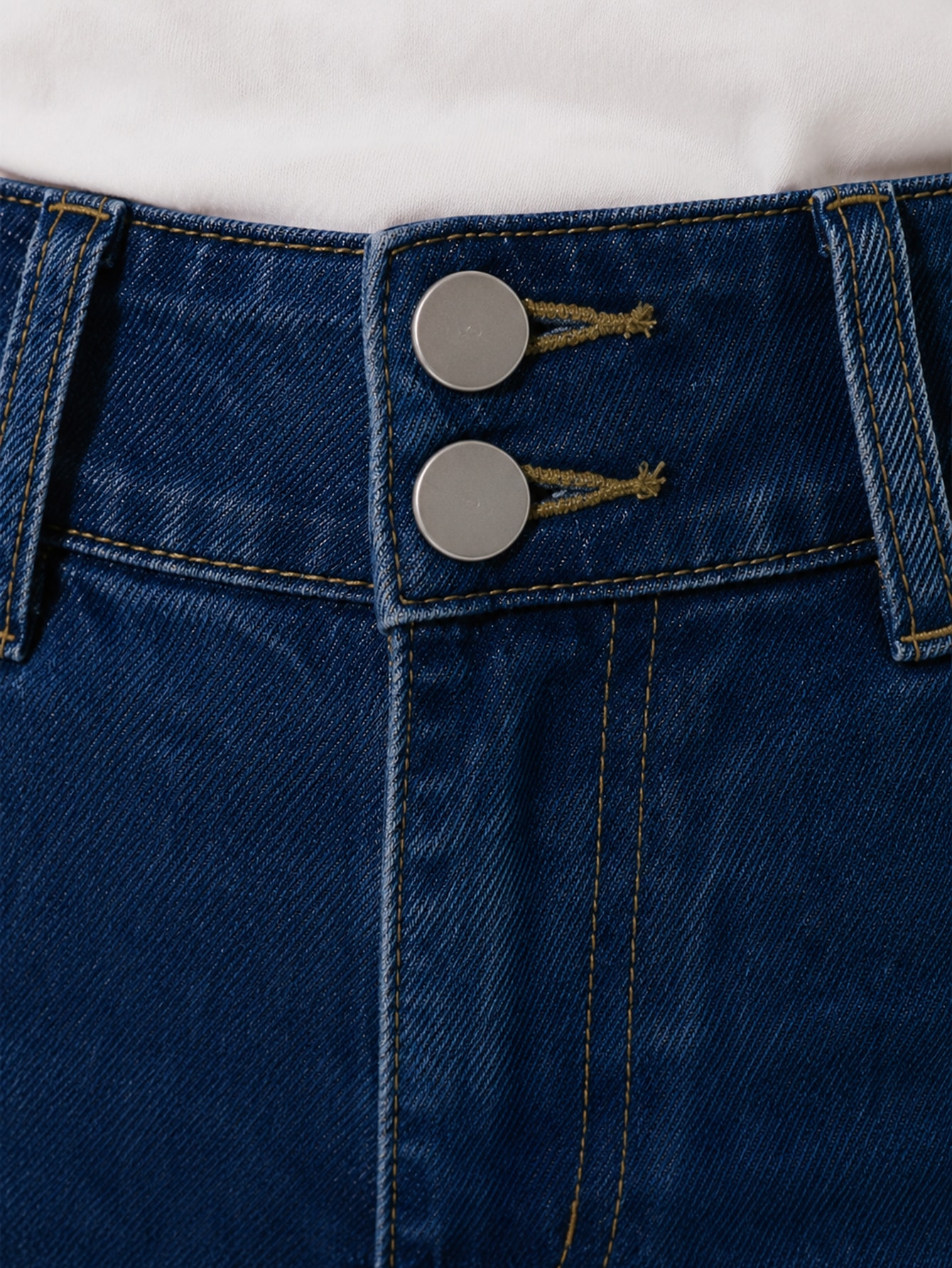 Mid Wash Denim Slim Fit Capri Shorts, view 7
