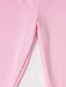 SHEIN 青少年女孩秋季穿搭 2件組/套 S號 休閒運動風極簡服飾套裝，時尚層次感，適合畢業、假期城市旅行、健身房、學校體育活動，粉色 - 粉色 - 查看 7