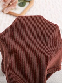 SHEIN Playful Pals 3件組男嬰復古簡約基礎套裝，純色刷毛羅紋高領長袖連身衣，春秋日常穿著 - 彩色 - 查看 7
