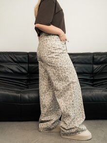 Ximena Robles Ximena Robles Women's New Leopard Print Jeans For Autumn, Suitable For Daily Street Wear Casual - Grey - View 5