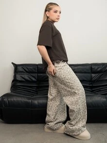 Ximena Robles Ximena Robles Women's New Leopard Print Jeans For Autumn, Suitable For Daily Street Wear Casual - Grey - View 6