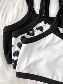 SHEIN Dozemod Kids Tween Girl Cute Simple Leopard Print Heart Pattern Soft Skin-Friendly Children Student Puberty Underwear 3pcs Set - Multicolor - View 3