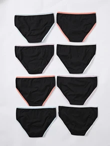 SHEIN 8pcs/Pack Celana Dalam Minimalis Katun Polos untuk Remaja Perempuan, Nyaman & Lembut - MultiWarna - View 7