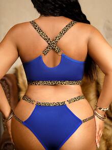 Bare Chapter Plus Size Wireless Bra Set 2pcs - Blue - View 2