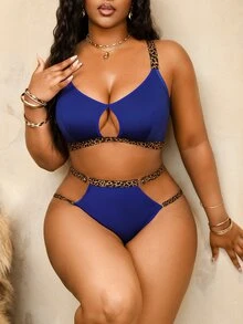 Bare Chapter Plus Size Wireless Bra Set 2pcs - Blue - View 3