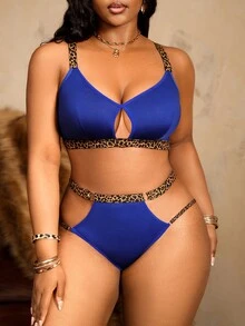 Bare Chapter Plus Size Wireless Bra Set 2pcs - Blue - View 6