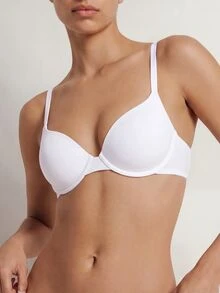 Ocili Studio Leisure Solid Microfiber Underwire Push Up Bra - White - View 3