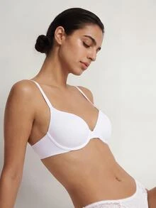 Ocili Studio Leisure Solid Microfiber Underwire Push Up Bra - White - View 5