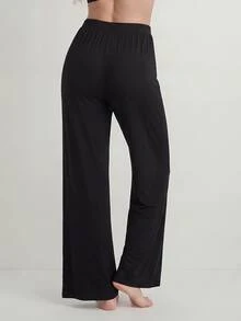 Ocili Studio Leisure Comfortable Rayon Wide Leg Casual Cozy Pants, Black, Holiday Season, Fall & Winter - Black - View 2