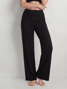Ocili Studio Leisure Comfortable Rayon Wide Leg Casual Cozy Pants, Black, Holiday Season, Fall & Winter - Black - View 3