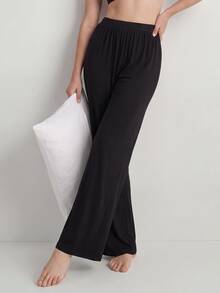 Ocili Studio Leisure Comfortable Rayon Wide Leg Casual Cozy Pants, Black, Holiday Season, Fall & Winter - Black - View 1