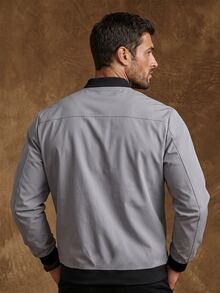 DREXORIN Outerwear Pria Zip Plain Casual - Grey - View 2