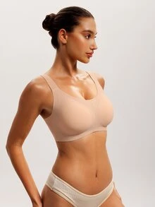 Barelissa 1pc Women's Solid Color Minimalist Seamless Underwear - Apricot - View 4