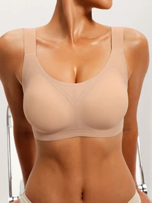 Barelissa 1pc Women's Solid Color Minimalist Seamless Underwear - Apricot - View 5