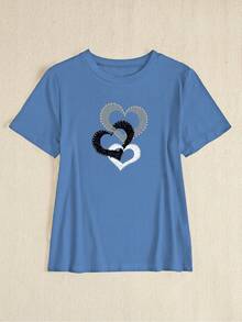 BamGleam Slim Fit Women Casual Short Sleeve T-Shirt, Minimalist Fashion Design, Suitable For Summer - Blue - View 5
