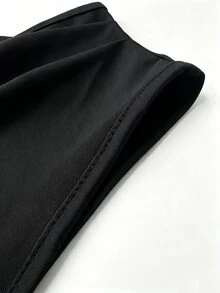TONEVAULT Men Draped Waist 2 Pieces Set, Valentine Dinner Party Outfit, Wedding Guest Formal Co-Ord, Anniversar - Black - View 3