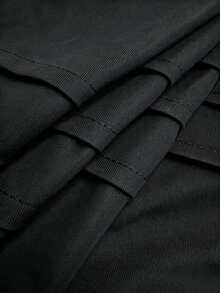 TONEVAULT Men Draped Waist 2 Pieces Set, Valentine Dinner Party Outfit, Wedding Guest Formal Co-Ord, Anniversar - Black - View 4