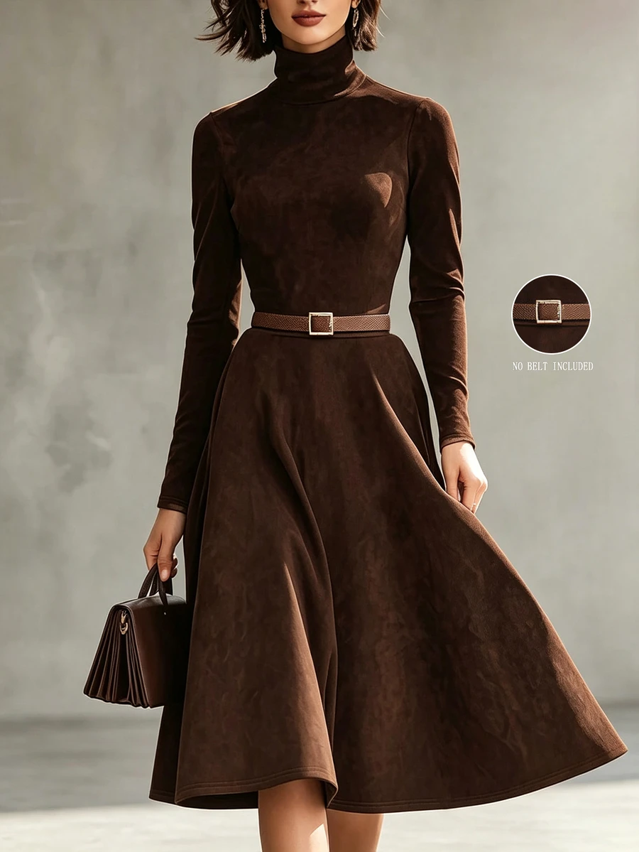 SHEIN Fall Clothes FOR WomenLady's Fine-Woven Elegant Autumn Long Dress