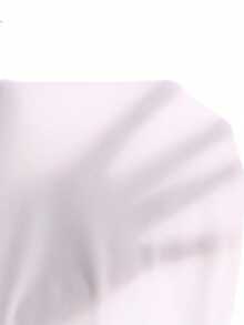 SHEIN 少女仙女牛仔風領口泡泡袖修身純色可拆卸珍珠蝴蝶結休閒襯衫，秋季教師節白色 - 白色 - 查看 2