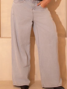 juhmazzocco Women's Summer Loose Casual Distressed Denim Jeans - رمادي - مشاهدة 4