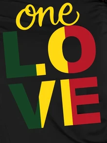 BamGleam "LOVE" Slogan Print Casual Comfortable Lounge Wear Set - Black - View 7
