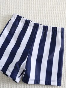 SHEIN 两件套男婴夏季休闲度假泳衣套装，适合海滩、温泉游泳、婴儿泳装 - 彩色 - 查看 7