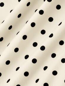 SHEIN MOD Women's Elegant Polka Dot Mesh Versatile Top, Summer Holiday - Apricot - View 10