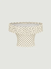 SHEIN MOD Women's Elegant Polka Dot Mesh Versatile Top, Summer Holiday - Apricot - View 8