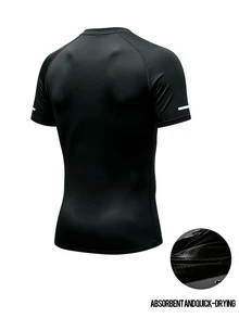 Gym Rark Men's Horn Pattern Print Short Sleeve Sports T-Shirt - Black - View 2