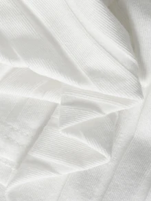 SHEIN LMoss Kids Young Girls Young Girl Cami Top Paired With A Short-Sleeved Striped Matching Set - White - View 5