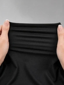 Zerodot Bodysuit Wanita Elegan Hitam dengan Detail Syal dan Kerah Kontras untuk Pesta, Jalan-jalan Musim Semi dan Gugur - Hitam - View 6