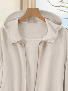 Rusticease Women's Casual Everyday Solid Color Zip-Up Hooded Jacket Fall Clothes For Women Winter Coat Autumn - Apricot - View 4