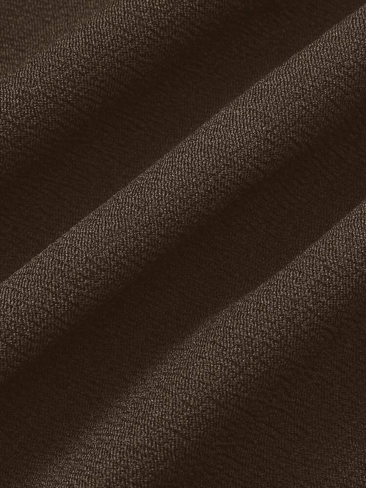 SHEIN LUNE Plus Size Women's Fashionable Minimalist Slimming Casual Pants Fall - Coffee Brown - View 5