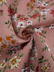 Mulvari 女式泡泡袖碎花连衣裙，撞色边，超长款女士装长款晚礼服 - 粉色 - 查看 8