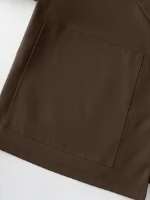 GlowEve CURVE Chaqueta holgada de mujer talla grande con mangas enrollables, de unicolor, versátil para uso diario, trabajo y trayectos, otoño/invierno - Marrón - Ver 5