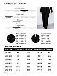 Elenzga Plus Solid Lapel Neck Single Button Blazer & Pants Graduation,Back To School,Teacher Outfits For Women Fall Cloth For Women Autumn - Black - View 9
