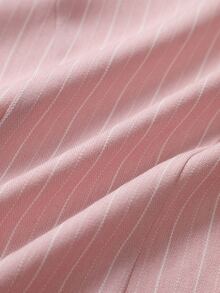 GlowEve CURVE Blazer Wanita Ukuran Plus Elegan dengan Motif Garis-Garis Pink dan Tekstur, Cocok untuk Perjalanan Sehari-hari - Berwarna merah muda - View 7