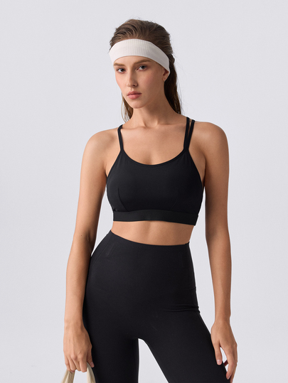 Loungeista 1pc Women's Solid Color Comfortable Racerback Sports Bra