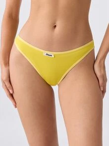 Loungeista 2pcs Set Underwire 1/2 Cup Lift & Gather Minimalist Comfortable High Elasticity High Support Women's Bra Set - Yellow - View 4